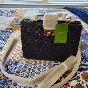 Kate Spade black glitter purse